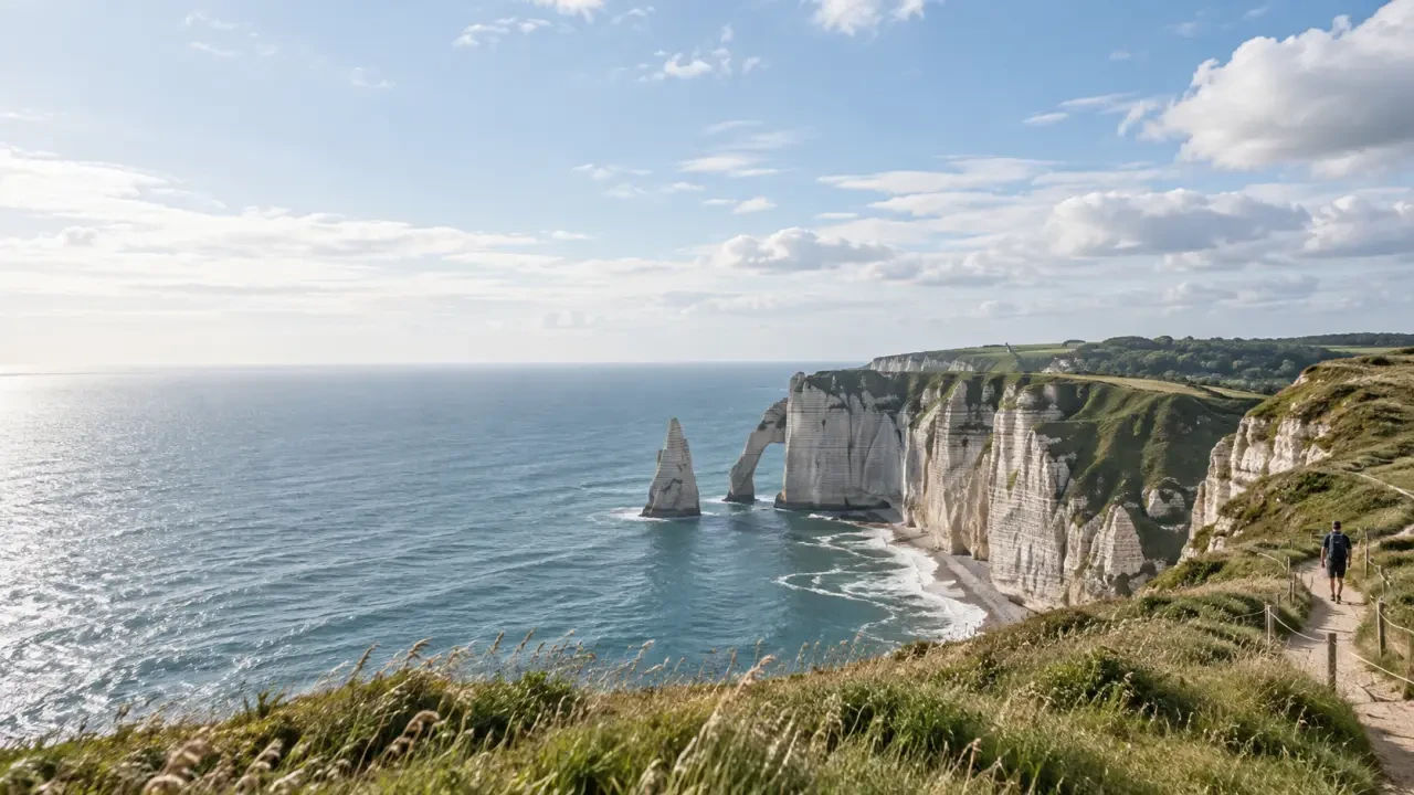 Falaises d'Étretat vues depuis le GR21 sur la Côte d'Albâtre